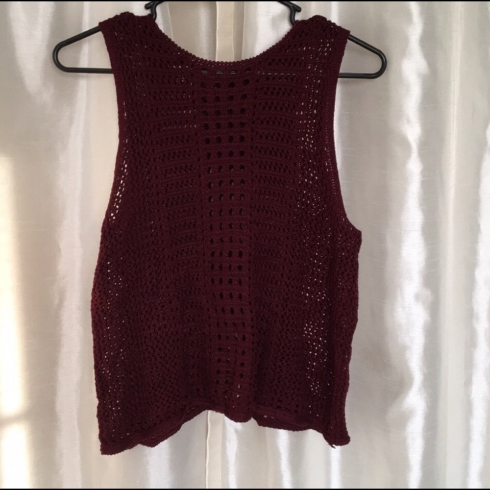 Burgundy crochet top